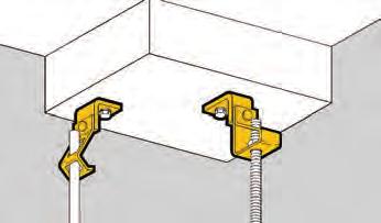 Angle Bracket Fasteners Suspend plain or threaded rod and drop wire from