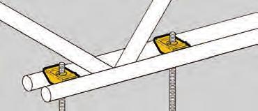 Wedge Allows centering on all open web joists