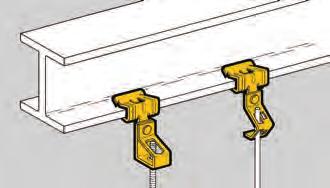 Rod To Beam Suspend wire or plain and threaded rod from beam flanges 8" to 3 4" thick. Simply installed with a hammer.
