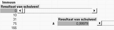 Een Excel-spreadsheet bij model 1 Open het Excel-bestand EPIDEMIE-1.XLS.