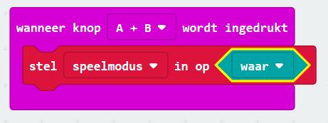 ter beschikking. Elke keer dat een speler dood gaat gaat er één leven verloren. Als alle levens zijn opgemaakt zetten we de variabele speelmodus op niet-waar en is het spel afgelopen.