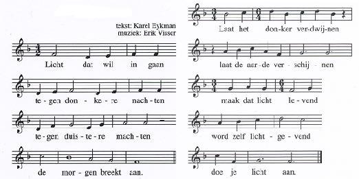 Orde van de dienst. orgelspel, Jan Pieterszoon Sweelinck, Allein Gott in der Höh sei Ehr.. luiden van de klokken. stilte. aansteken van de kaars. de gemeente gaat staan. Lichtlied doe je licht aan.