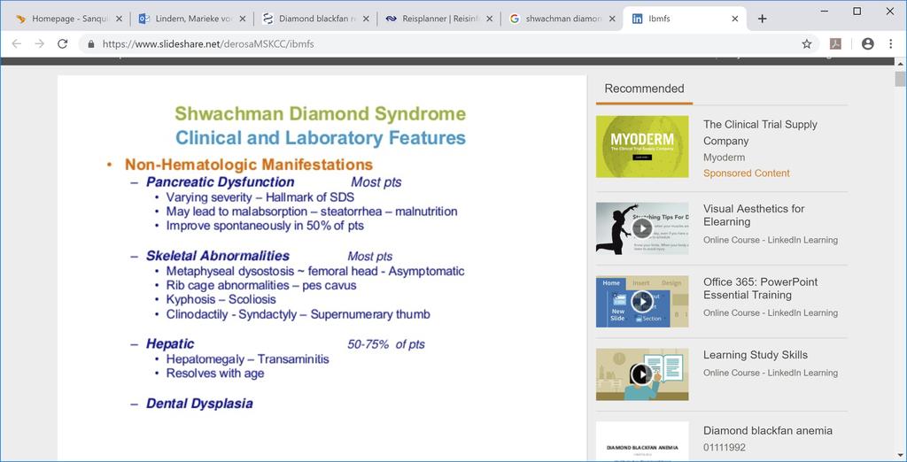 Shwachman Diamond Syndrome In 1964, Shwachman, Diamond, Oski,