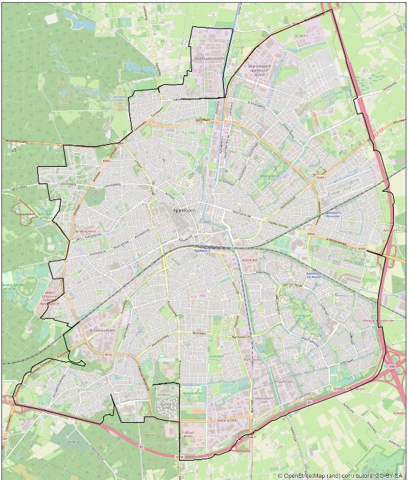 1.3 Reikwijdte gebiedsontheffing Wnb 1.3.1 Plangebied Het plangebied van onderhavig SMP betreft de bebouwde kom van Apeldoorn en Ugchelen. Het gaat daarbij om 58.100 woningen en gebouwen.