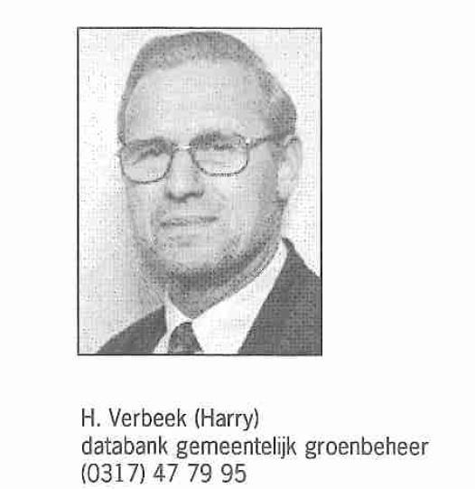Mr. Databank Gemeentelijk Groenbeheer Heeft ca.
