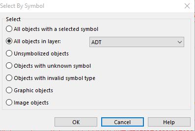 19 Klik nu in het menu select de optie select object by symbol aan.