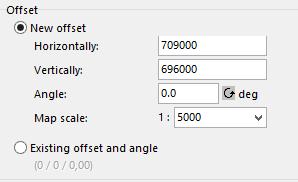 Om alles juist te krijgen zal van elke x- waarde 709000 meter afgetrokken worden om ze in te passen in de tekening. Voor de y- waarden geldt een aftrek van 696000m.
