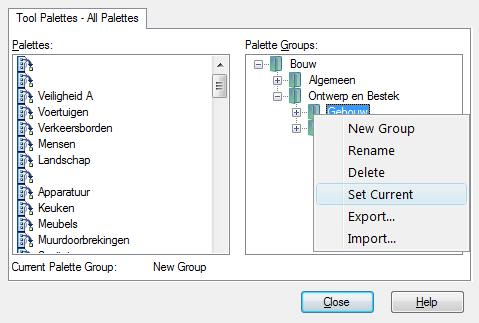2D-1.4 Stap 3: Activeren toolpalette 15 Tools Locate Open Set Current Klik in de di a loog box op het menu Tools en kies voor Lo - ca te.