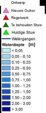 P r o j e c t g e r e l a t e e r d Figuur 4-3. Inundatiebeeld Grootgoor T100Wh Referentie (links) en T100Wh Waterberging (rechts) Figuur 4-4.