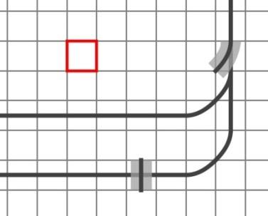 Moet juist het onderliggende element verwijderd worden, dus die zonder grijs vlak, druk dan Shift + DEL. Nu de andere benodigde elementen aanbrengen, zoals het blokelement en de terugmelders.