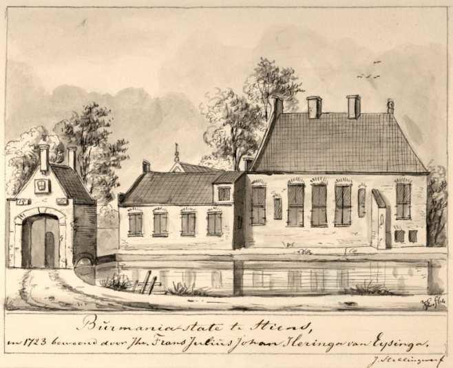 Afbeelding 2.1 De Burmaniastate in 1722 getekend door J. Stellingwerf (bron: www.stinzestiens.nl) 2.