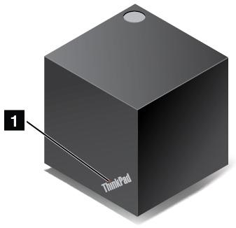 Overzicht ThinkPad WiGig Dock 1 Statuslampje: Het lampje in het ThinkPad-logo geeft de status