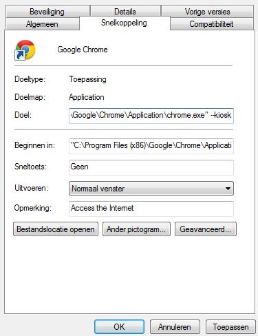 Chrome webbrowser op kiosken Voor de kiosk wordt gebruik gemaakt van Google Chrome.