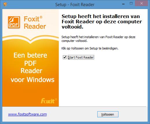 vervolgens Foxit Reader