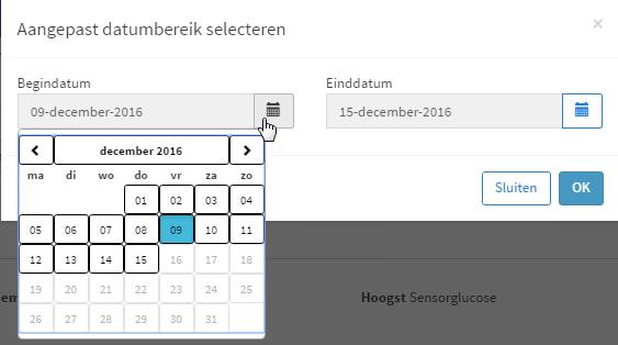 2 Datumbereik instellen Boven in het dashboard vindt u enkele opties voor een vooraf gedefinieerd datumbereik en een optie om zelf een datumbereik in te stellen.
