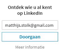 Connecties toevoegen Alumni Vacatures Via Netwerk (in de grijze balk) kan je zoeken naar bestaande contacten op LinkedIn. Er wordt onder andere gebruik gemaakt van het adresboek van je mailaccount.