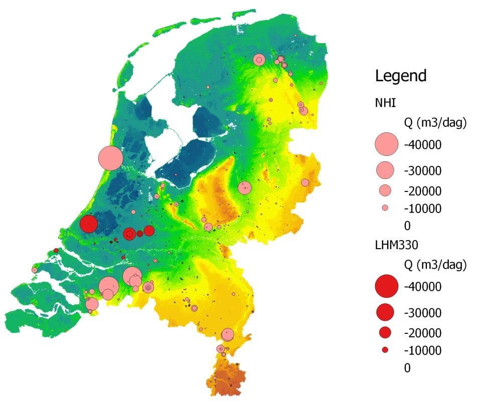 3.4.1 Grondwateronttrekking in of nabij het kustfundament De grondwaterpompstations voor de drinkwatervoorziening (en huishoudwater) in Nederland bevinden zich hoofdzakelijk in de wat hogere delen
