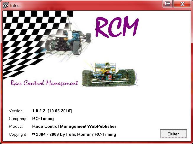 8.2 Info. Hier vind u wanneer de huidige versie van RCM Publisher is uitgebracht. 9. Slot Opmerkingen. Wij wensen u veel succes met www.myrcm.ch en www.rc-timing.ch. Als u vragen heeft of als er problemen zijn, neemt u dan alstublieft contact met ons op.