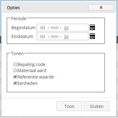 Labuitslagen De pagina Labuitslagen geeft een overzicht van de labo resultaten van de patiënt.