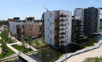 Impressies woonmilieus in verschillende dichtheden Eco-quartier Ginko, Bordeaux. Netto bouwkavel fsi: 3.1 hoogte 28.