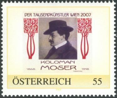 Een zekere Heinrich Moser uit Wenen bracht in 2007 een persoonlijke postzegel van Moser uit.