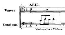 Muziekvoorbeeld 1. BWV 147/7, partituur (BG-editie), m. 1, 42-43. Maar de richting van de stokken zegt niets, zoals blijkt uit de partituur van BWV 245 deel 27b (facs.
