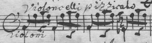Waarschijnlijk had Bach in deze gevallen geen violonespeler beschikbaar en moest hij voor sommige aria s een beroep doen op één van de Stadtpfeiffer of Kunstgeiger die in die aria niet meespeelden op