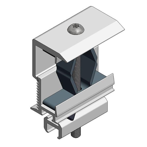 - klembereik 28-mm - zwart 7215ZW Alu tussenklem voor alu profiel - T30 -