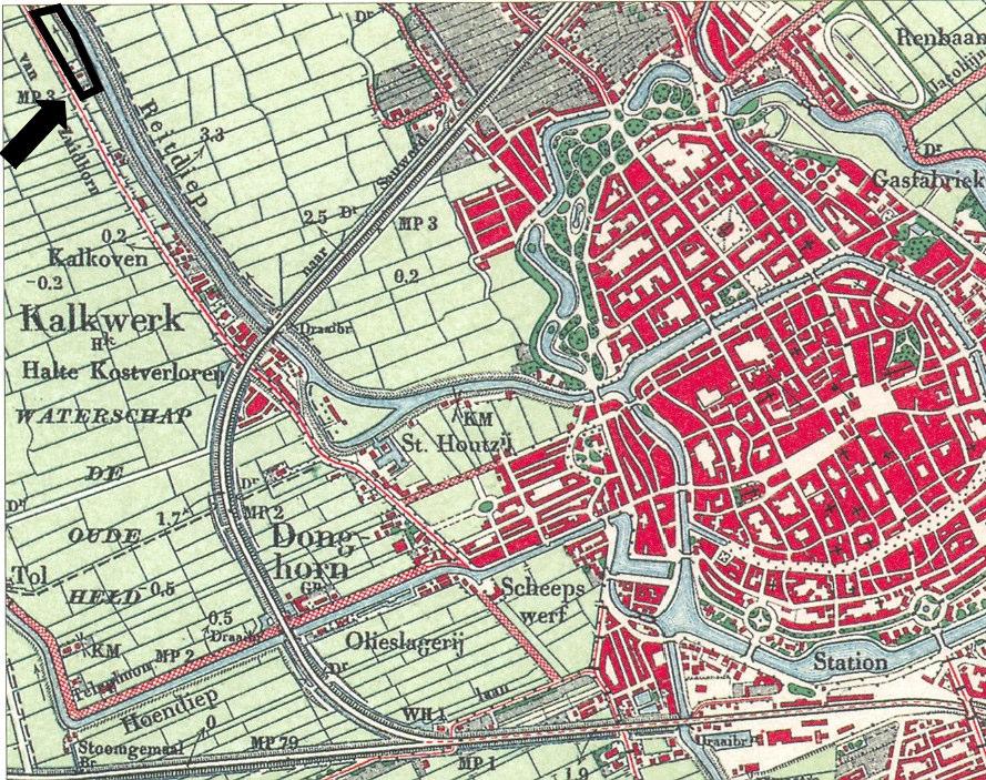 Er is geen bebouwing binnen de grenzen van het plangebied weergegeven. Figuur 4. Groningen, Brivec-locatie.