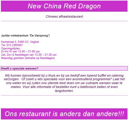 Pagina 28 INSTRUCT 5.5 Toets 5 We gaan een folder van een Chinees restaurant met stijlen opmaken. a. Open het bestand: Chinees We geven de naam van het restaurant een opvallende opmaak. b. Geef de eerste alinea de stijl: Titel c.