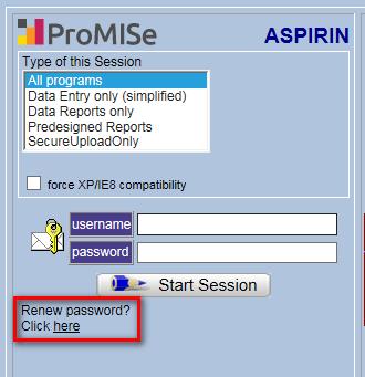 ProMISe account Het is mogelijk om gebruik te maken van zogenaamde ecrfs (digitale CRFs) in de ASPIRIN trial.