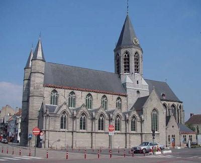 omgeving rondom de Kerk, de Leiedam en de fiets- en