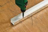 Zet de Liggers om de 75 cm vast met Snelbouwschroeven (in hout) of slagpluggen (in beton).. Staanders Staanders op maat maken (,5 cm korter dan de afstand tussen vloer en plafond).