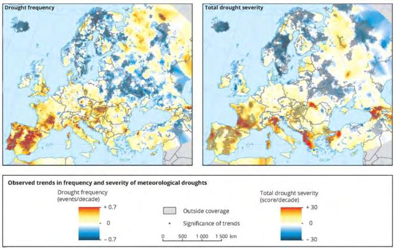Geen trend in droogte Trend 1950-2012 Zuid-Europa droger Noord-Europa natter