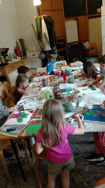 Op 25 september kwamen 7 kinderen van een kunstklas op