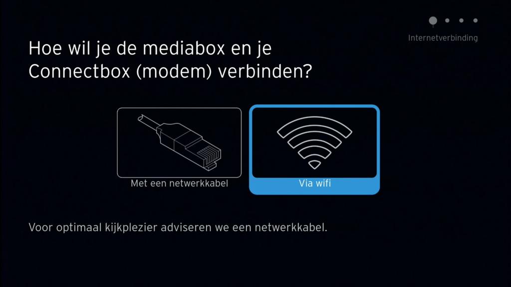 8 Selecteer wifi met PIJLTJESTOETS en druk op.