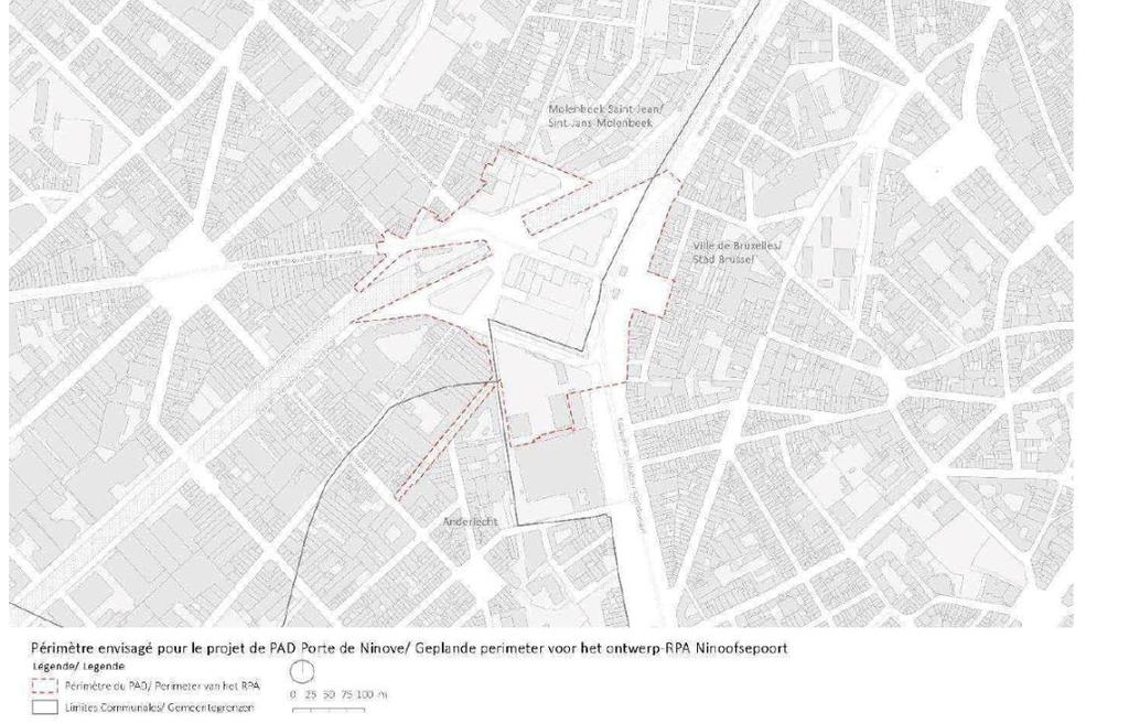 Figuur 7: Beoogde perimeter voor het ontwerp van RPA (Bron: Belgisch Staatsblad,