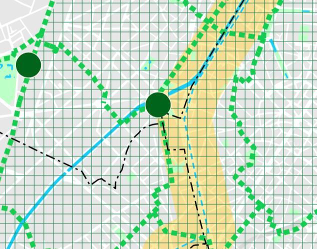 Figuur 14: Uittreksel uit kaart 3 "Groen en blauw netwerk" van het GPDO (Bron: website van Perspective.brussels) 2.