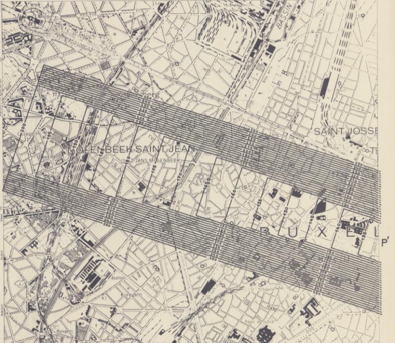 Figuur 19 : Uittreksel uit de kaarten van de toelaatbare hoogten 31/3/ C - 6: zicht op het voorplein van het Rijksadministratief