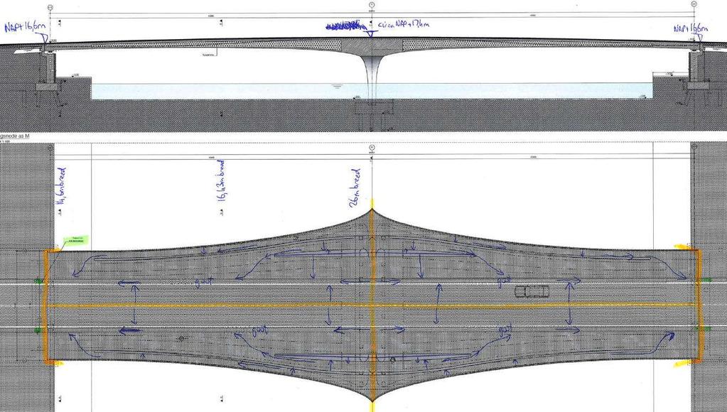 24/33 Datum: 28-09-2017 Figuur 13. Afwatering brug over haven. Stroomrichting aangegeven met pijltjes.