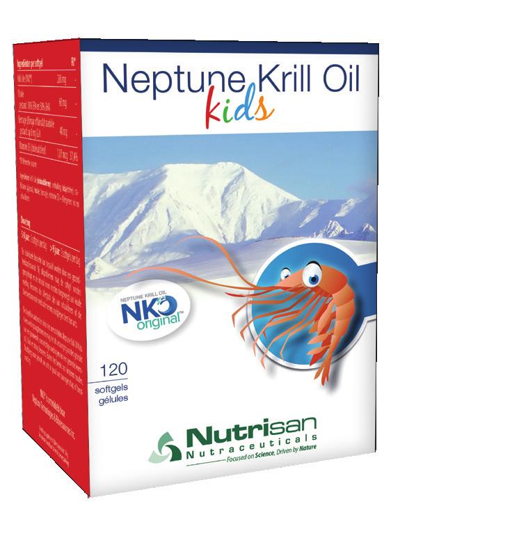 Neptune Krill Oil Kids Mix van wholefood krillolie en gezuiverde visolie, aangevuld met bernagieolie en vitamine D3 Vitamine D3 ondersteunt de normale botontwikkeling en de goede werking van het