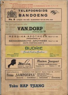 8, uitgave mei 1949, bijgewerkt tot 20 april 1949, komt geen enkele naam voor welke in deze 28 adressen in Bandoeng zijn vermeld.