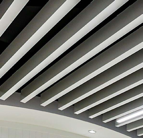 Baffle plafondsysteem van Hunter Douglas Architectural.