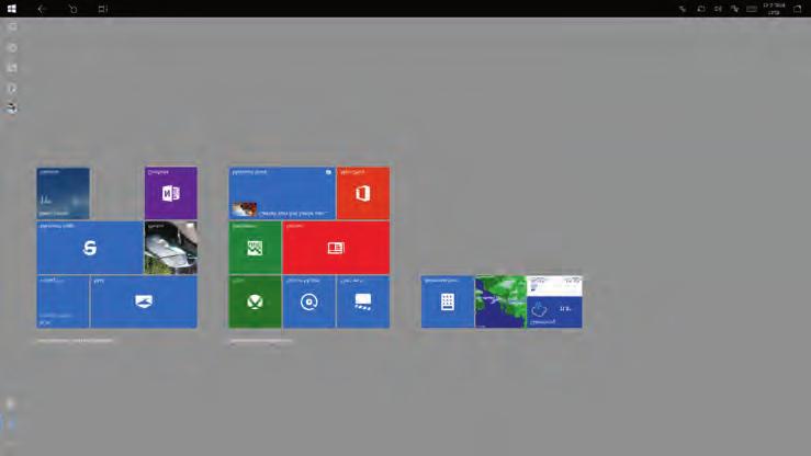 Hoofdstuk 1 Kennismaken met Windows 10 Afbeelding 1.4 De tabletmodus van Windows 10.