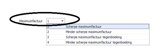 Afbeelding 3 Aanduiden dat een artikel tot de maximumfactuur behoort Voor keuze 3 en 4 hoeft er binnen een hoofdgroep slechts één artikel aangemaakt te worden.