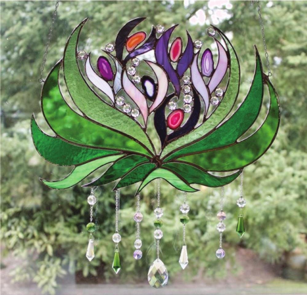Flourishing flowers glas, kristal 40 x 40 cm atelier open za - zon