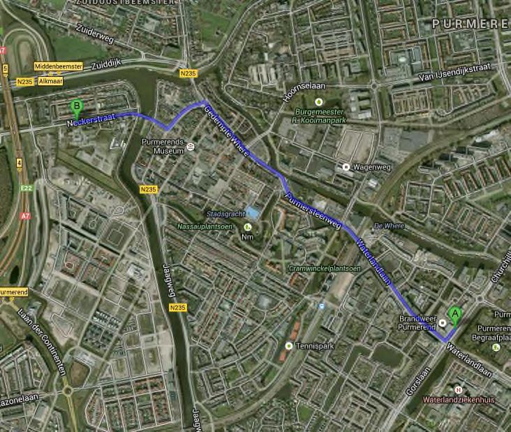 Figuur 3 Route brandweerkazerne naar het plangebied 5.1.