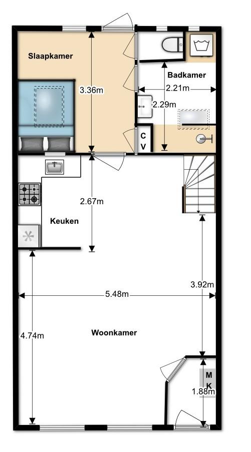 Begane grond Het is mogelijk om in de