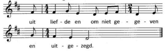 2. Dat woord wil mensen niet bedwingen, maar lucht en adem, eten zijn en leven, liefde doen ontspringen, in fluisteringen en in zingen geweten zijn. 3.