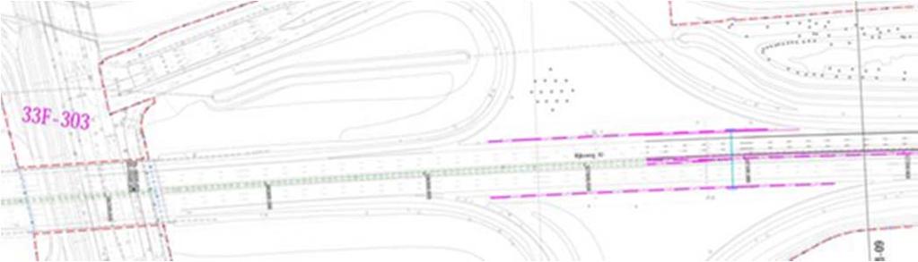 Figuur 3-13: Overgang Deventer-Oost HRBL Bij de overgang ter hoogte van Deventer-Oost zal op de hoofdrijbaan rechts van 2x2 rijstroken met een permanent geopende spitsstrook worden overgegaan op 2x3